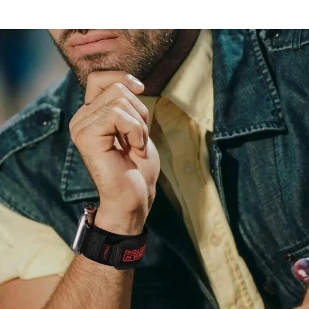 Smart Watch Band Compatible with Apple Watch. Black. BAND ONLY.